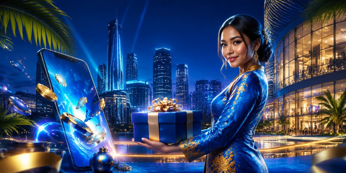 Pengguna Malaysia menggunakan aplikasi mudah alih v40 di Kuala Lumpur dengan pakaian baju kurung