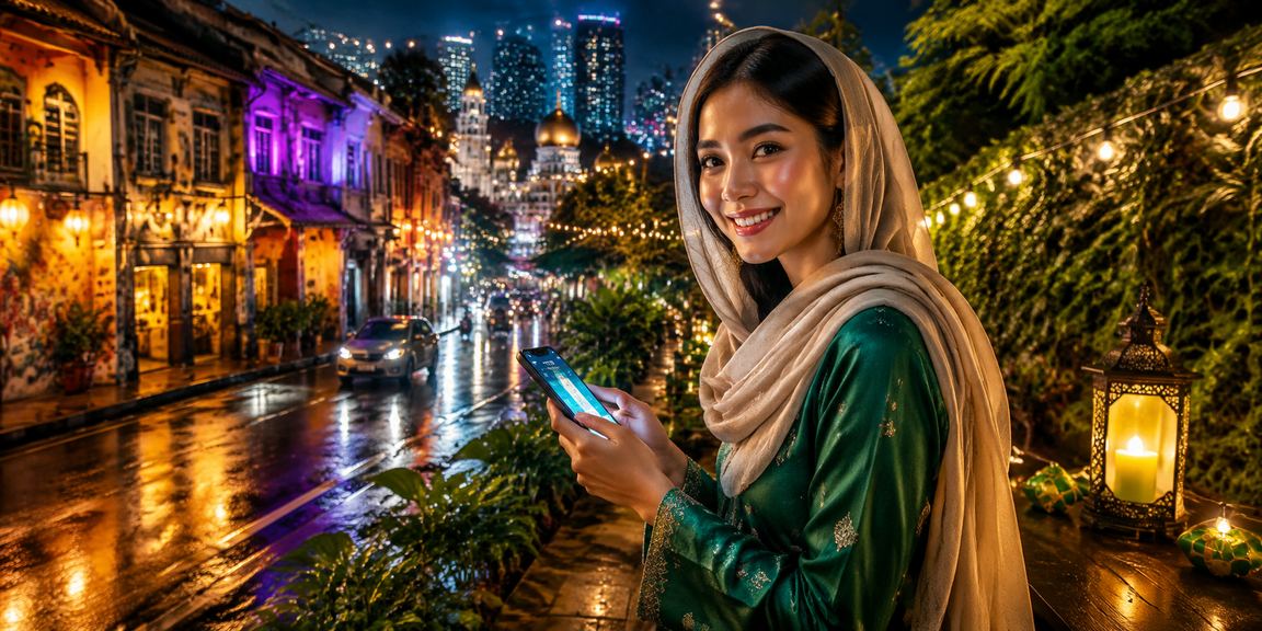 Pengguna v40 Malaysia menikmati kasino mudah alih semasa perayaan di Penang